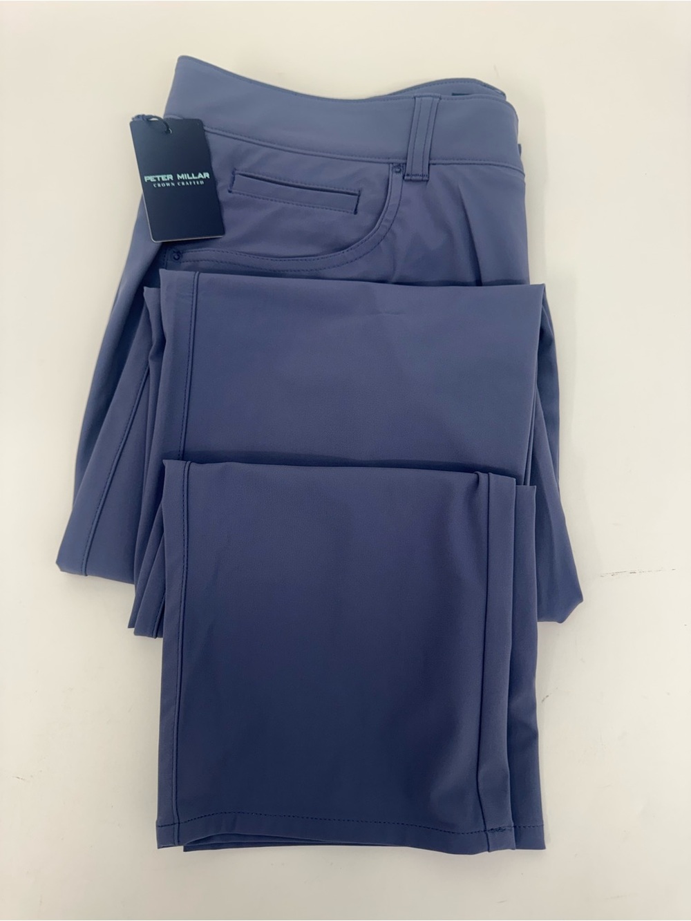 Peter Millar Crown Crafted Bingham Performance 5 Pocket Pants Blue 35x30 $198